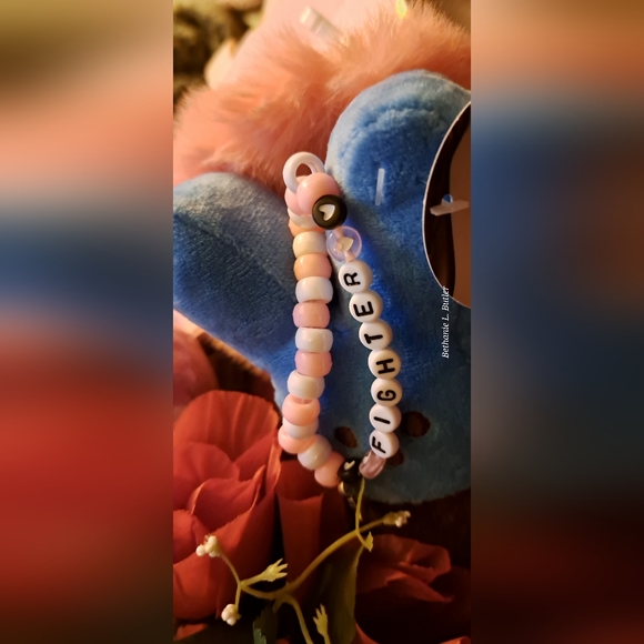 Breast Cancer Custom(&or Lung) Bracelet Made With Charm Pink&White Cute&Special - Picture 3 of 13